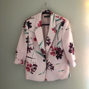 Nine West Pink Floral Blazer Sz 14